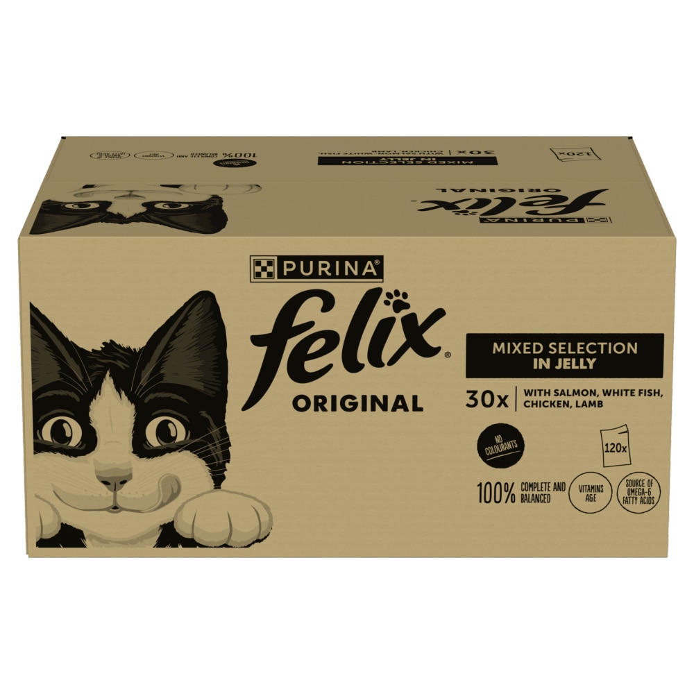 Felix Mixed Selection Adult Cat Food Pouches in Jelly 120 x 85g