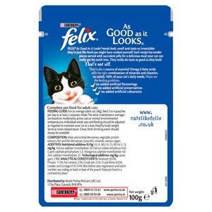 Felix As Good As It Looks Tuna In Jelly Wet Cat Food Pouches 20 X 100g Buy Cat Food From Felix