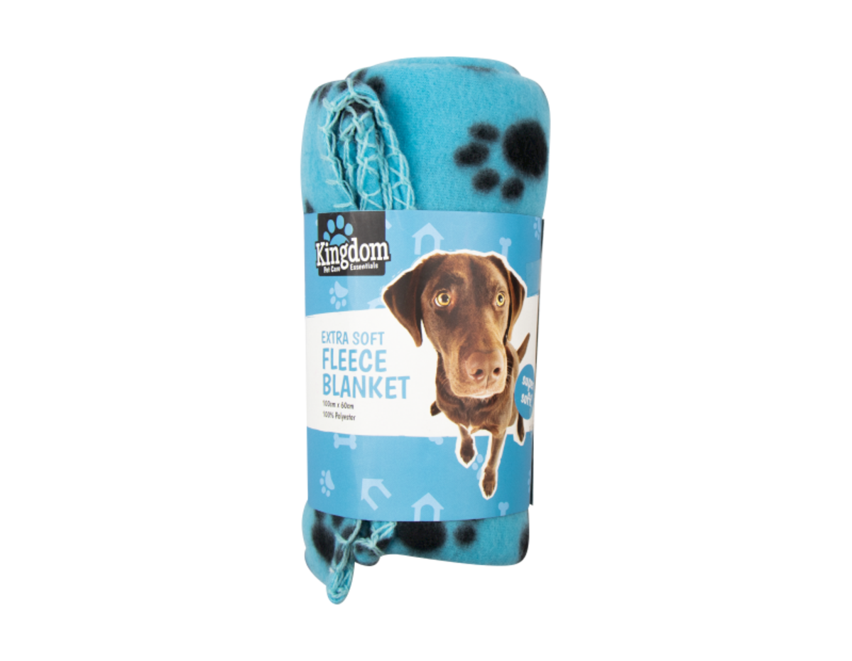 DUKE Fleece Paw Print Pet Blanket - 60cm x 100cm_1