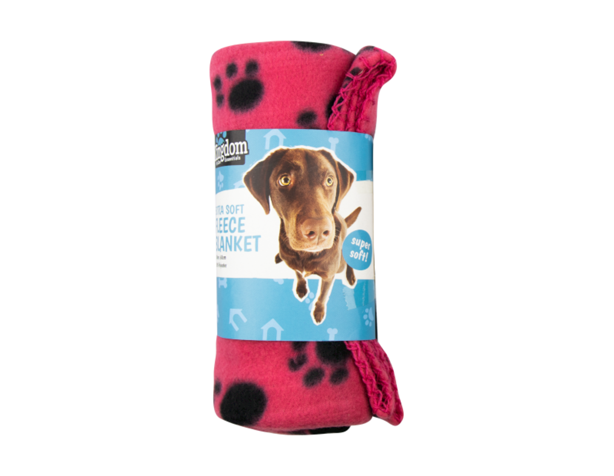 DUKE Fleece Paw Print Pet Blanket - 60cm x 100cm_2
