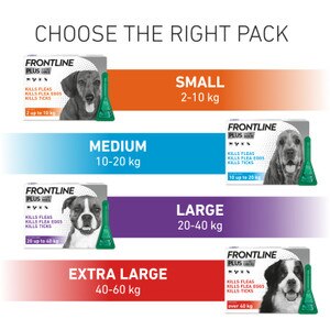 Frontline Plus Flea Tick Treatment Medium Dog (10-20kg) pack