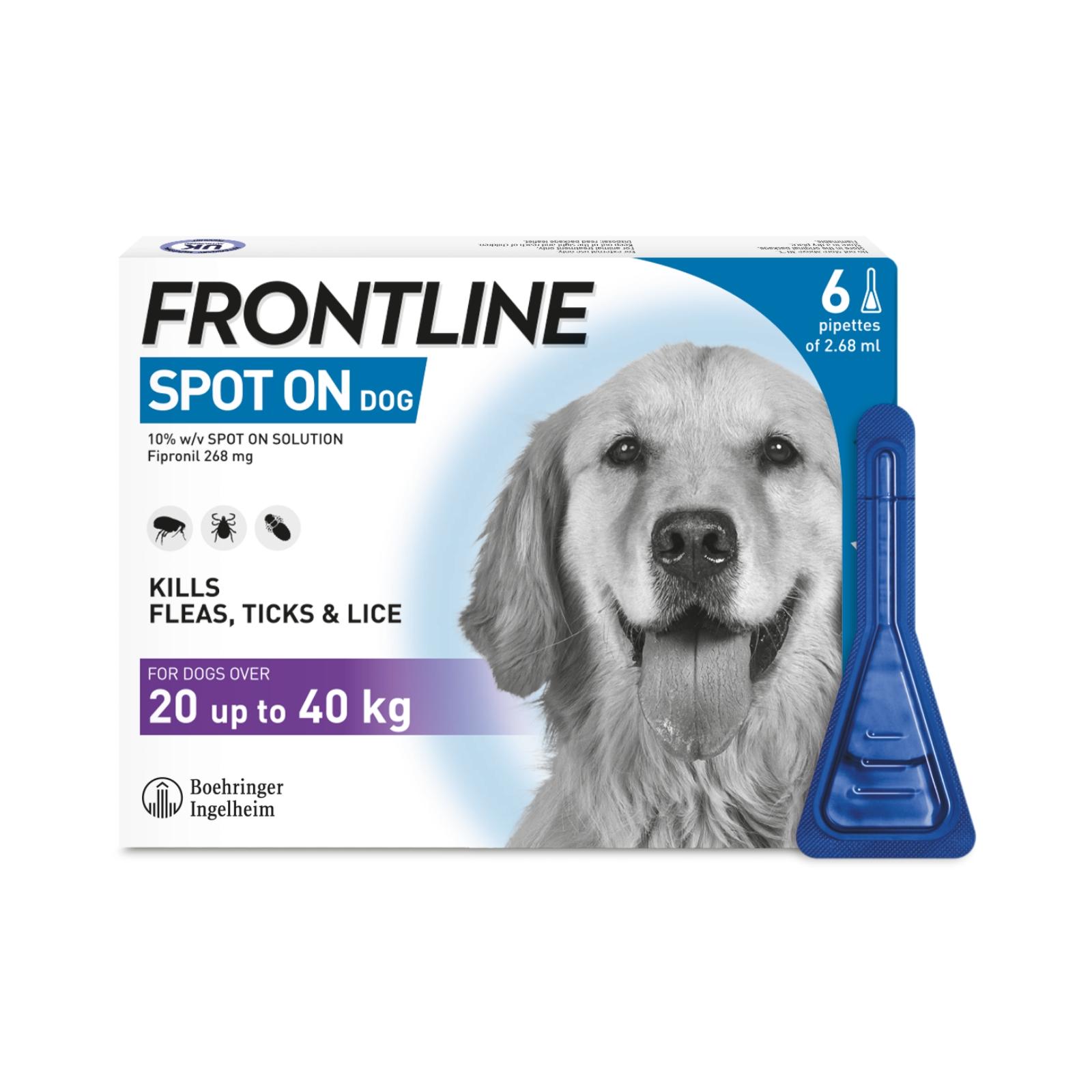 Frontline Spot On Flea Tick Treatment Large Dog (20-40kg) pack