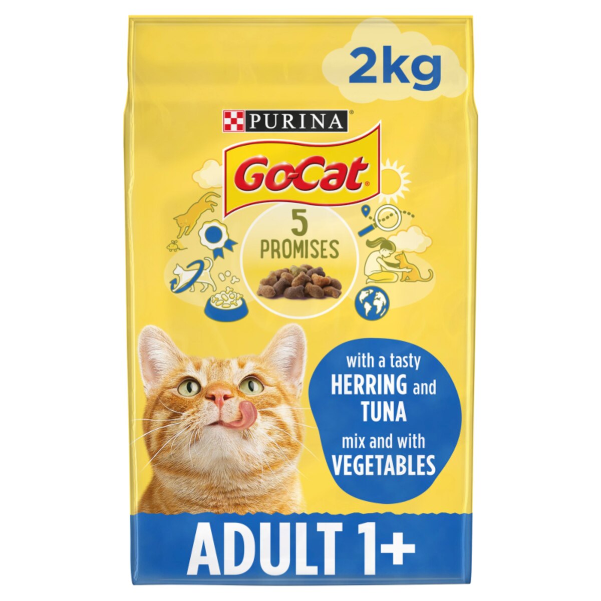 Go-Cat Herring, Tuna and Veg Dry Cat Food – 2kg
