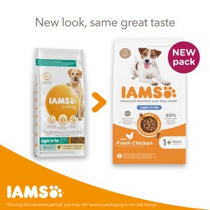Iams for Vitality Light in Fat With Fresh Chicken Dry Dog Food 2kg