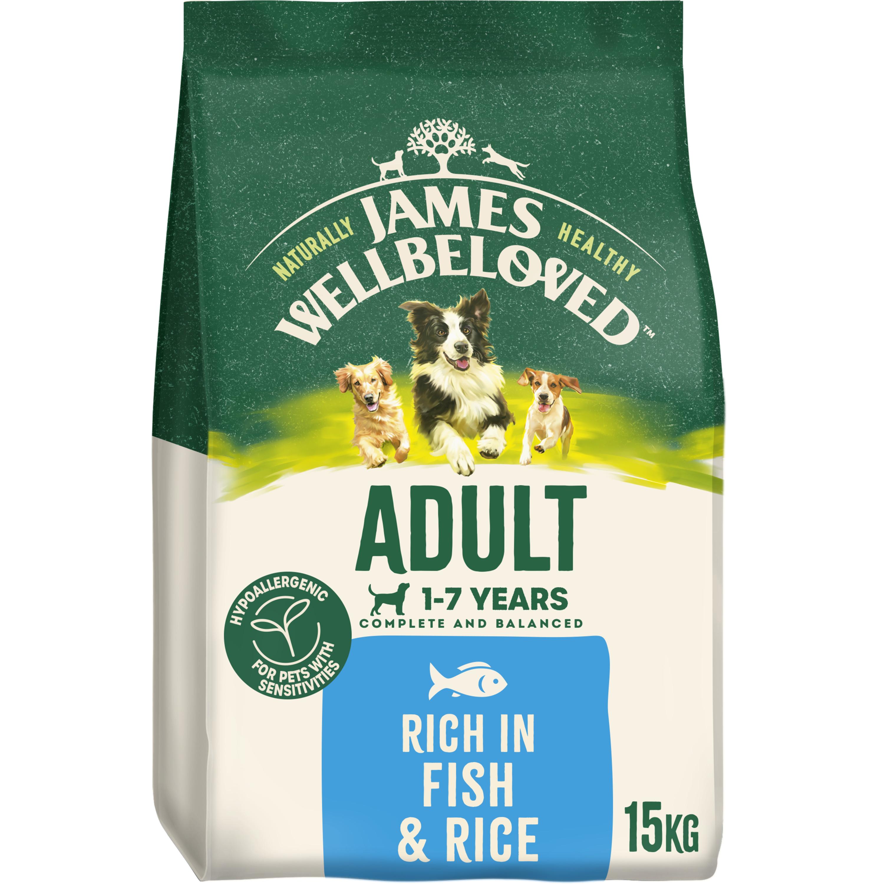 James Wellbeloved Fish Rice Adult Dog Food Free Delivery