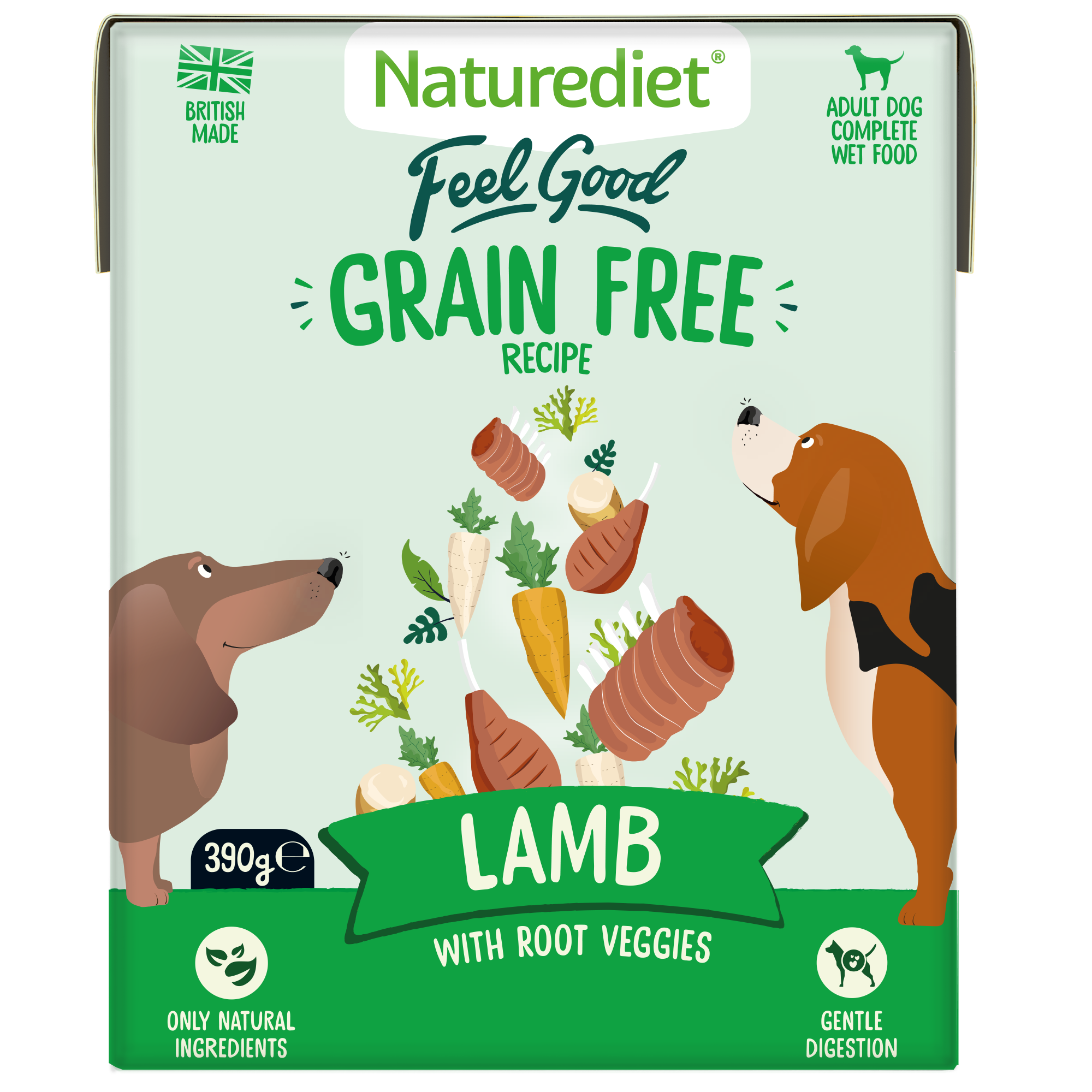 Naturediet Feel Good Grain Free Recipe Lamb Dog Food 18 x 390g