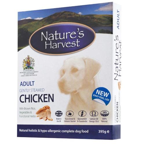 Nature's Harvest Original Chicken and Brown Rice Trays Dog Food - 10x395g