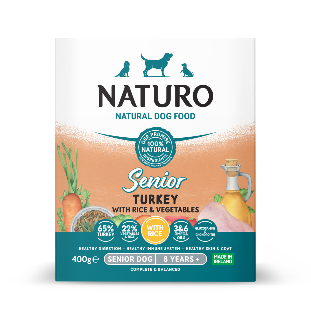 Naturo Senior Dog Turkey Tray 7x400g |Save at