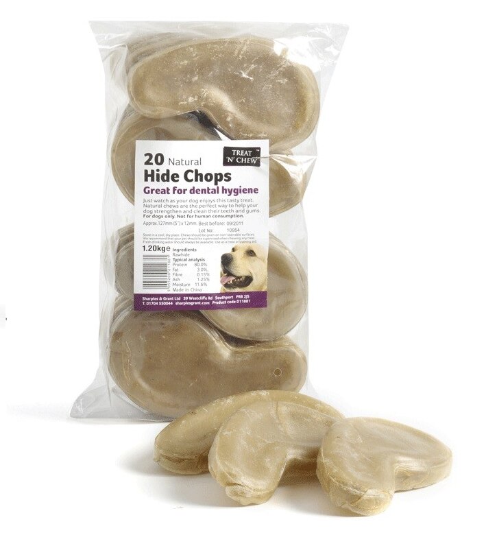 Treat & Chew Hide Chops 20 Pack - 5"